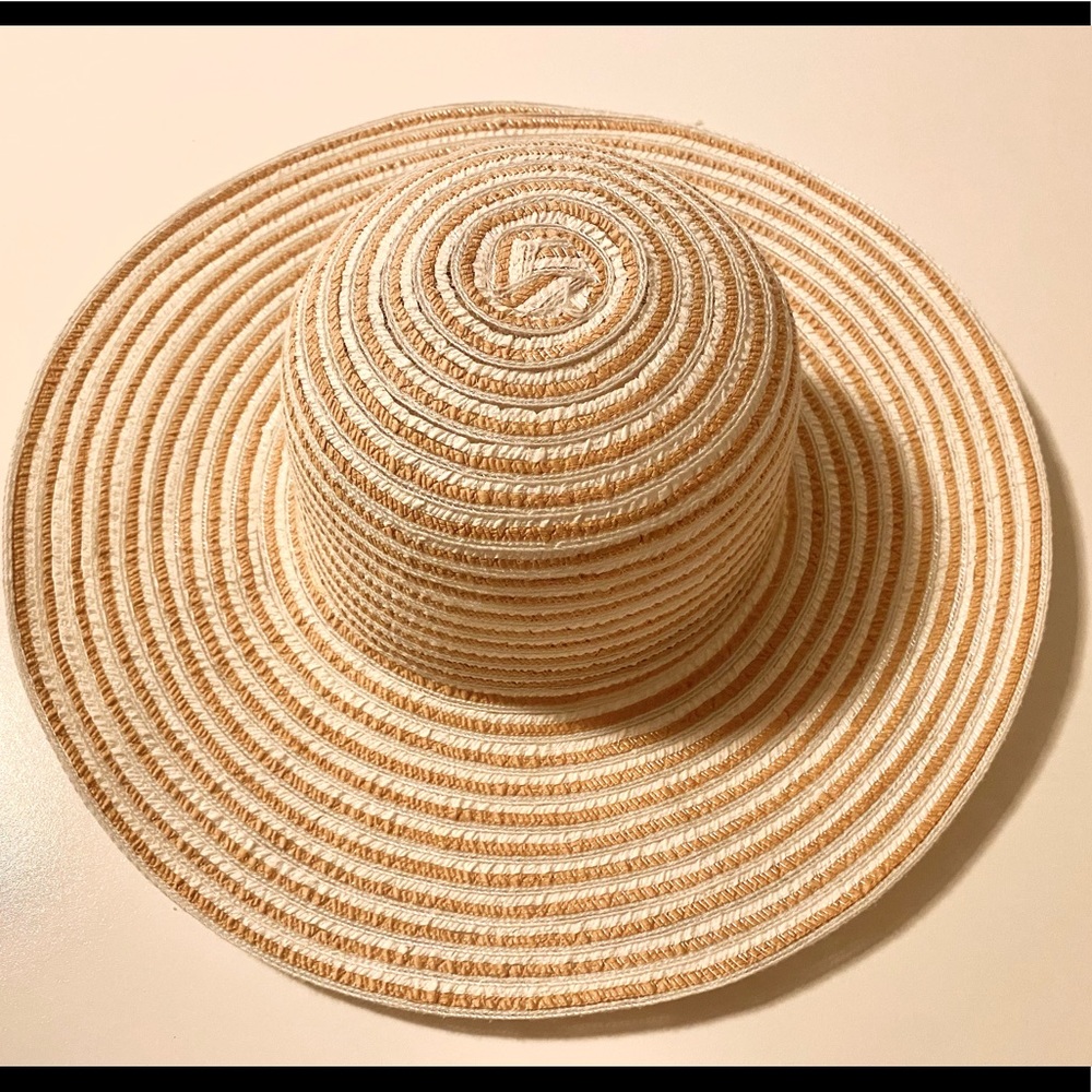 Tan & White Striped Sun Hat by Magid®️ Hats